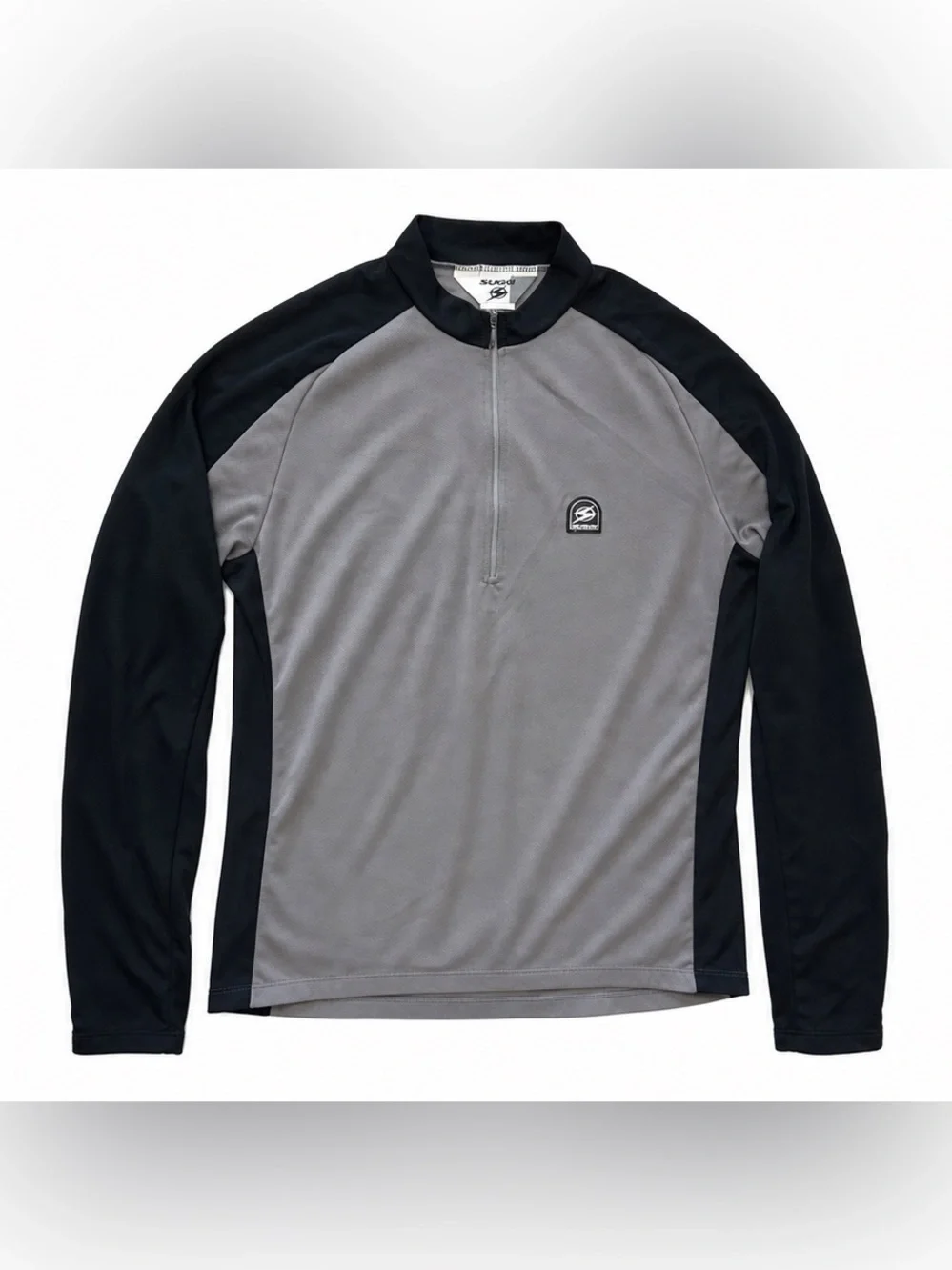 Athletic Cycling Performance - Gray Black Colorblock Zip Pullover Jacket - XL
